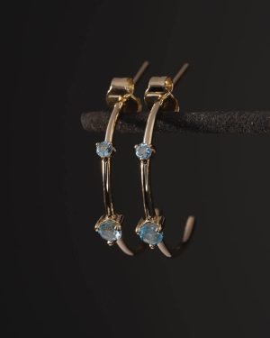 Naušnice Merope s plavim topazom